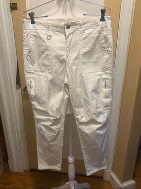 White House Black Market White Cropped Cargo Pants